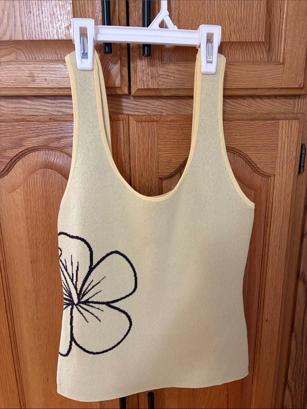 White Fox Boutique Pale Yellow Floral Knit Tank & Skirt Set